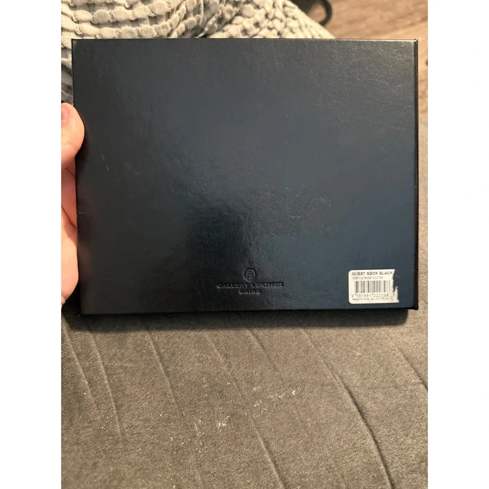 Gallery Leather Black Bonded Leather Guest Book Gold Edged 190 Pages Maine USA